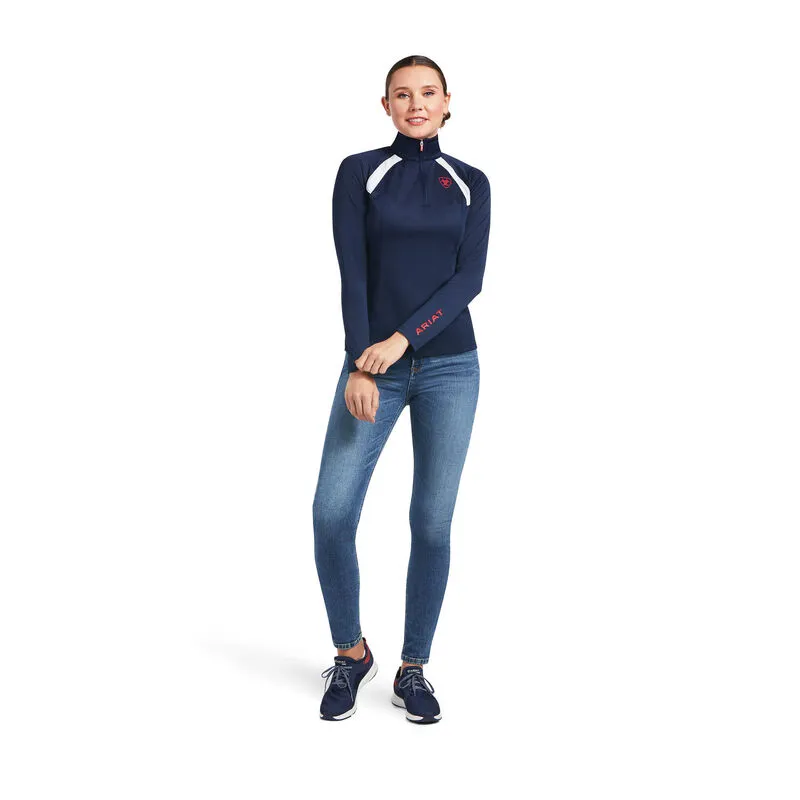 Ariat Womens Sunstopper 2.0 quarter zip Baselayer TEAM-1